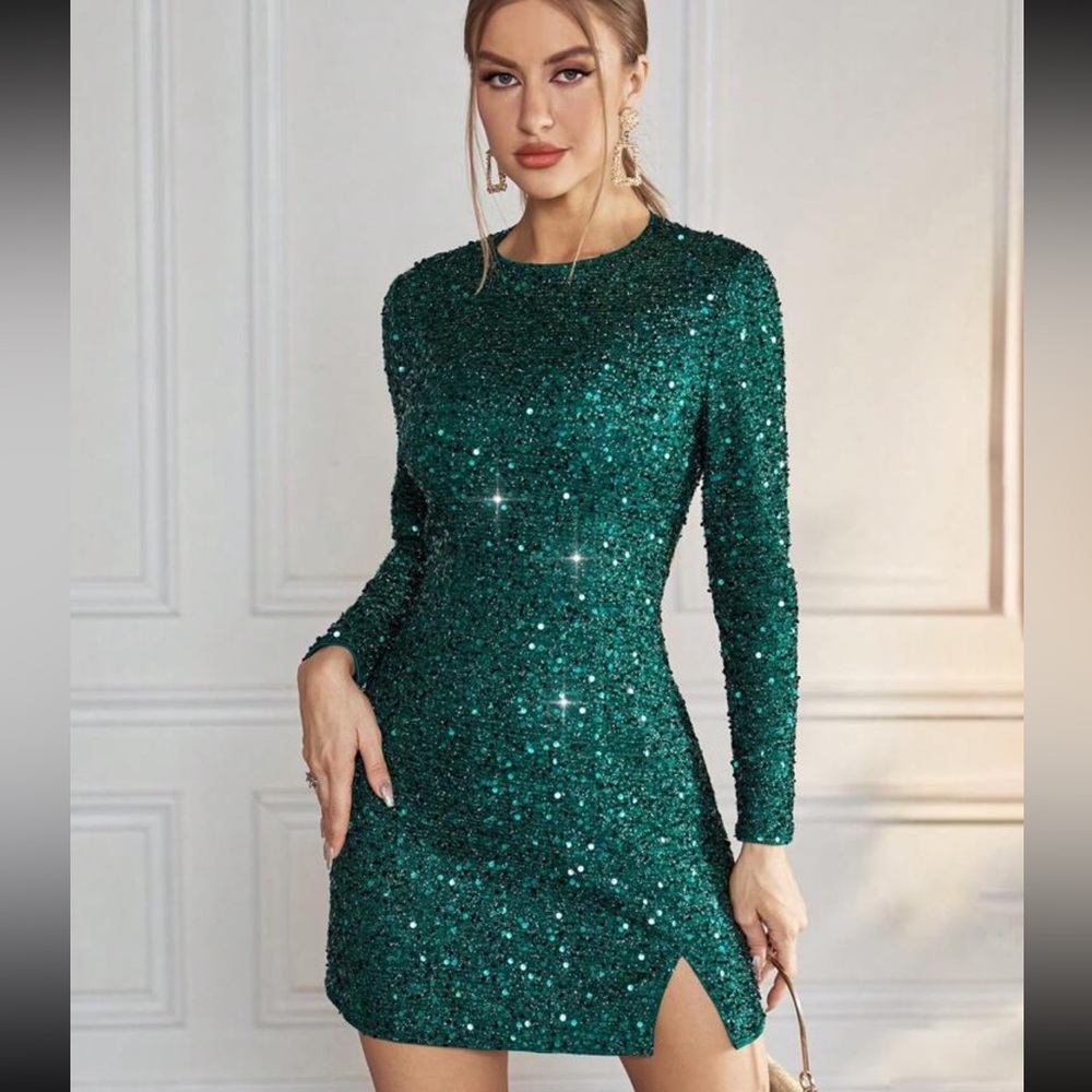 Sparkly green dress